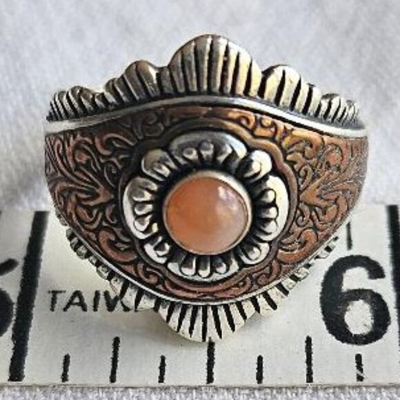 Sterling & Copper Sunstone Ring - Picture 1 of 4